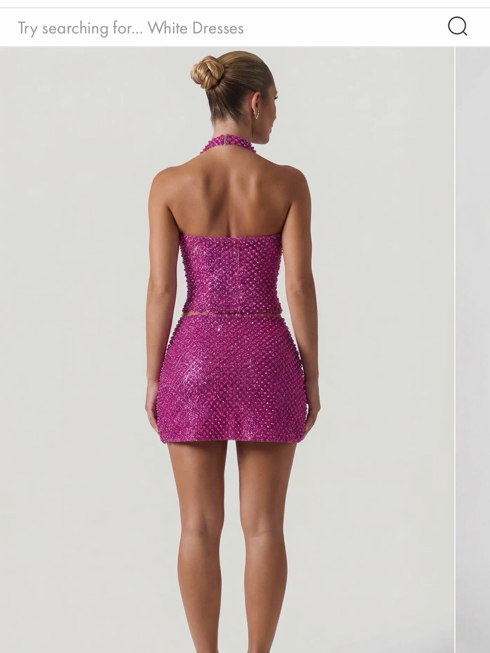 Oh Polly Beaded Magenta Halter Camisole - Picture 3 of 5